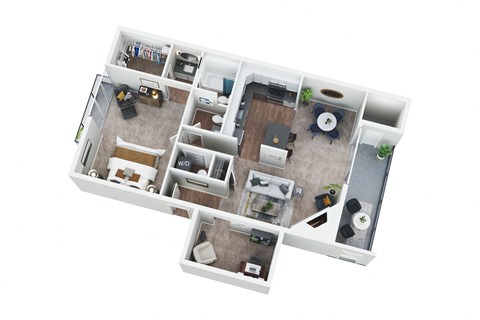 One Bedroom 1.5 Baths and Study